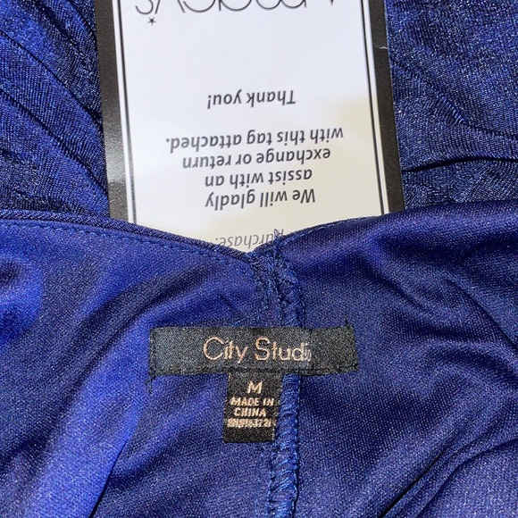 NWT. City Studio Navy Blue slim evening gown. Size M - Picture 7 of 9